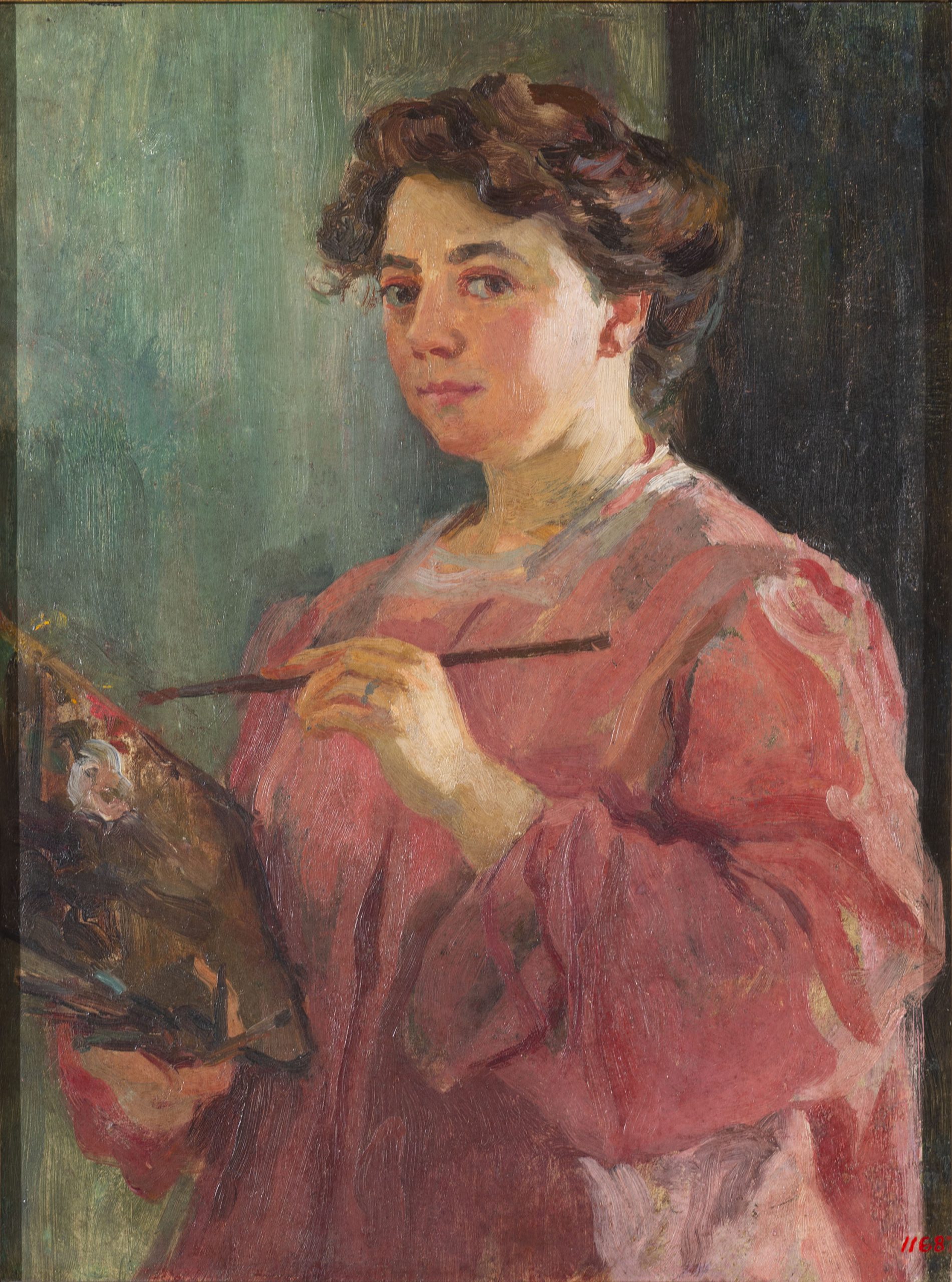 Lluïsa Vidal, Autorretrato, hacia 1899. Museo Nacional de Arte de Cataluña, donación de Francesca Vidal y otros hermanos del artista, 1935